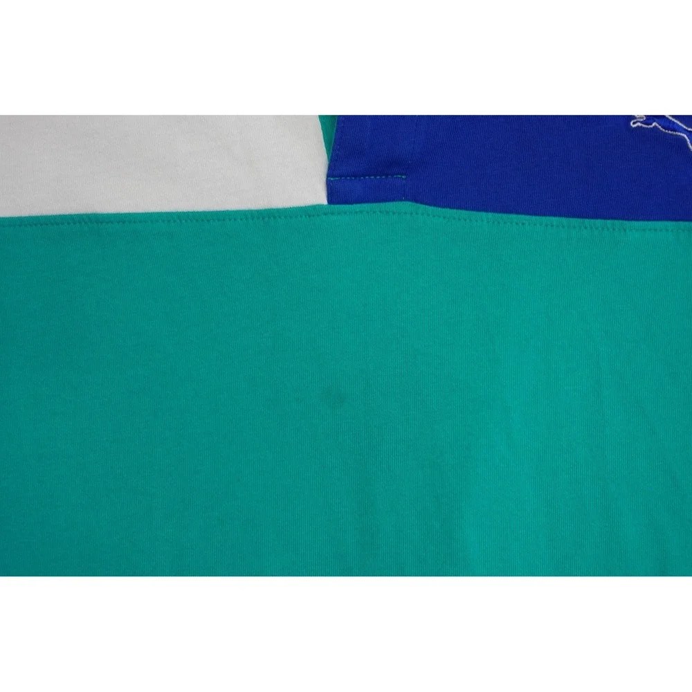 PUMA Golf Polo Mens XL Green Colorblock Shirt Moisture Wicking Short Sleeve